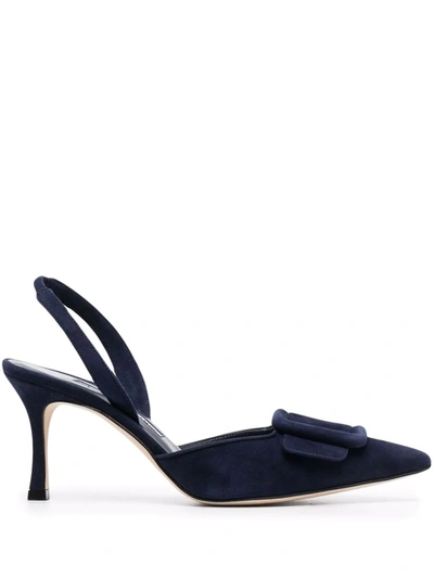 Manolo Blahnik Maysale Slingback Pumps In Blau