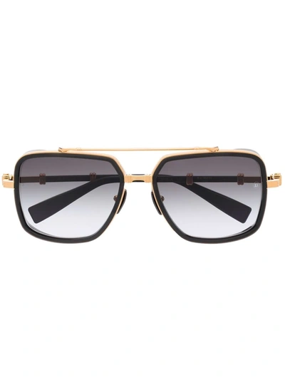 Balmain Eyewear Gradient-frames Pilot Sunglasses In Gold