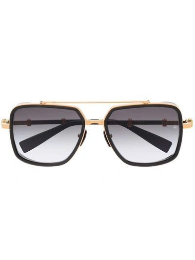 Shop Balmain Eyewear Gradient-frames Pilot Sunglasses In Gold