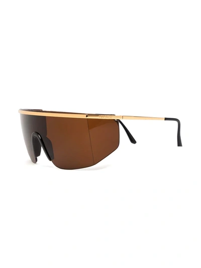 Pre-owned Versace  Shield-frame Sunglasses In Black