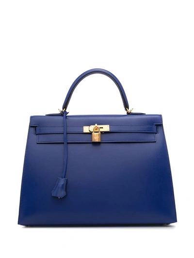 Hermès Pre-owned Kelly 35 Retourne 2way Bag - Blue