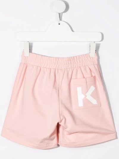 Shop Kenzo Logo-print Track Shorts In Pink