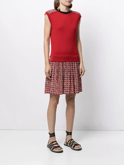 Pre-owned Louis Vuitton  Sleeveless Knitted Dress In Red