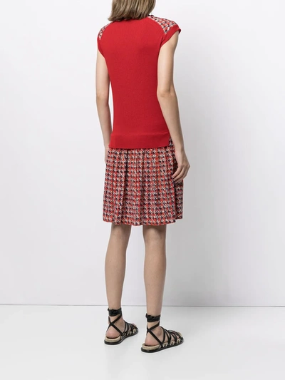Pre-owned Louis Vuitton  Sleeveless Knitted Dress In Red