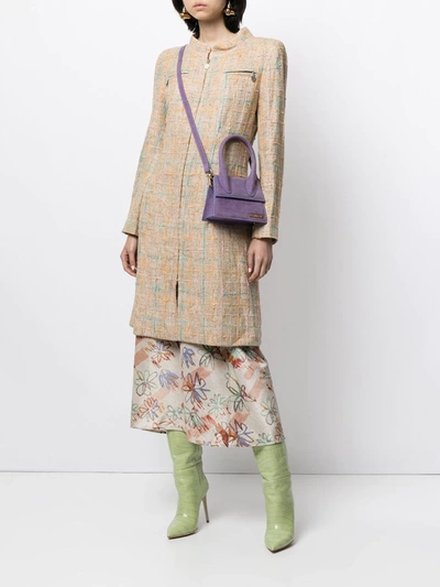 Pre-owned Chanel Zip-up Bouclé Coat In Brown