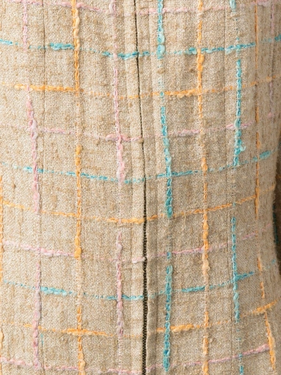 Pre-owned Chanel Zip-up Bouclé Coat In Brown