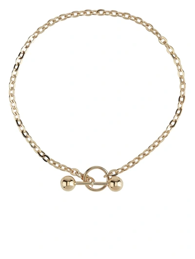 Shop Saskia Diez Barbell Chain Choker Necklace In Gold