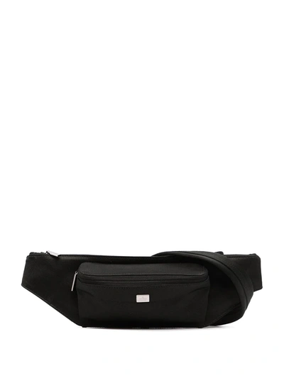 Pre-owned Gucci Logo Plaque Belt Bag In 黑色