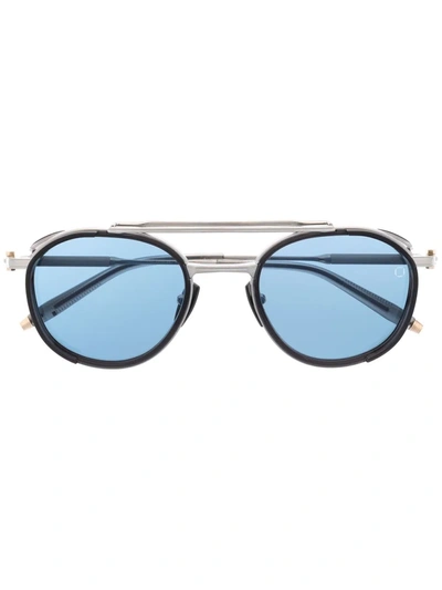 Shop Akoni Round-frame Sunglasses In 灰色