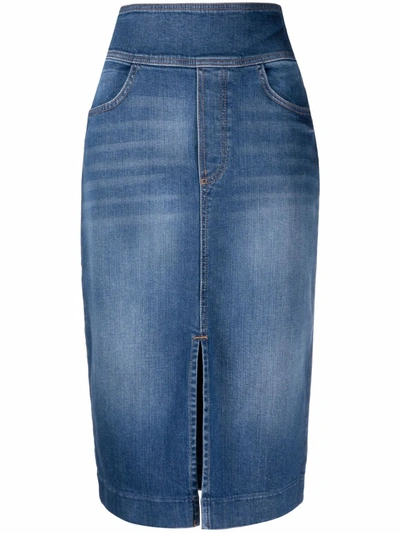 Shop Ba&sh Date Denim Pencil Skirt In Blau