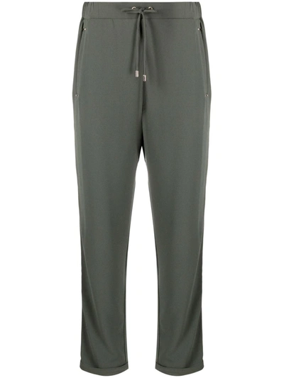Shop Liu •jo Side-stripe Drawstring Trousers In Grün