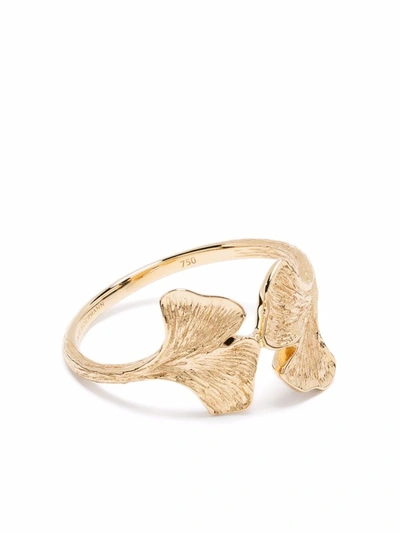 Shop Aurelie Bidermann 18kt Yellow Gold Ginkgo Ring