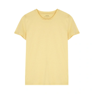 Shop Vince Yellow Pima Cotton T-shirt