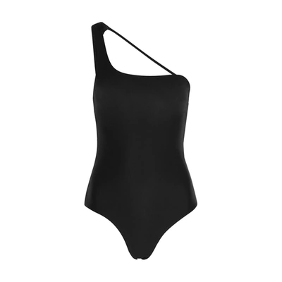 Shop Jade Swim Apex Black One-shoulder Swimsuit