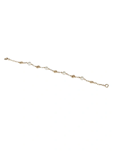 Shop Tory Burch Kira Pearl Chain Bracelet In Tory Gold/ivory