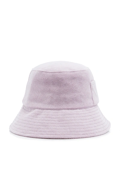 Shop Lack Of Color Women's Wave Cotton Terry Bucket Hat In White,purple