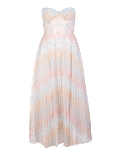Shop Ermanno Scervino Bustier Dress With Crystals In Rainbow