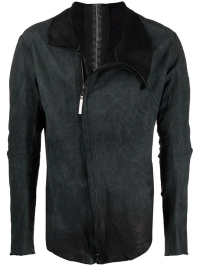 Shop Isaac Sellam Experience Zip-detail Leather Jacket In Grün