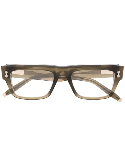 Shop Akoni Leo Square-frame Glasses In Grün