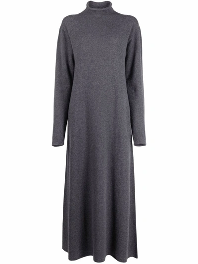 Shop Jil Sander Roll-neck Cashmere Dress In Grau