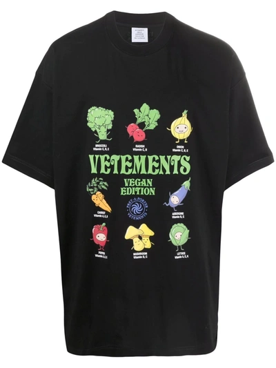 Shop Vetements Vegan-print T-shirt In Schwarz