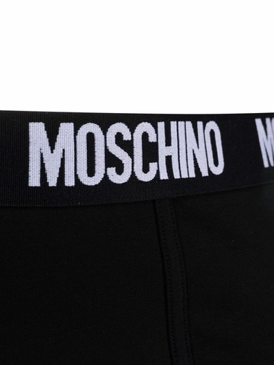 Shop Moschino Logo-waistband Stretch-cotton Boxers In Black