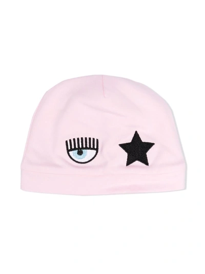 Chiara Ferragni Eyestar Embroidered Cotton Hat In 粉色