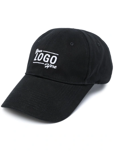 Shop Balenciaga Your Logo Here Cap In Schwarz