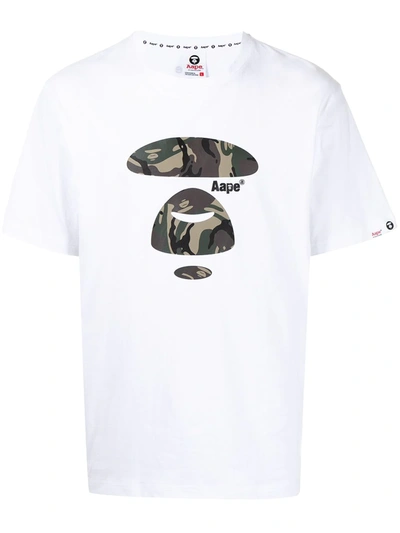 Shop Aape By A Bathing Ape Graphic Print T-shirt In Weiss