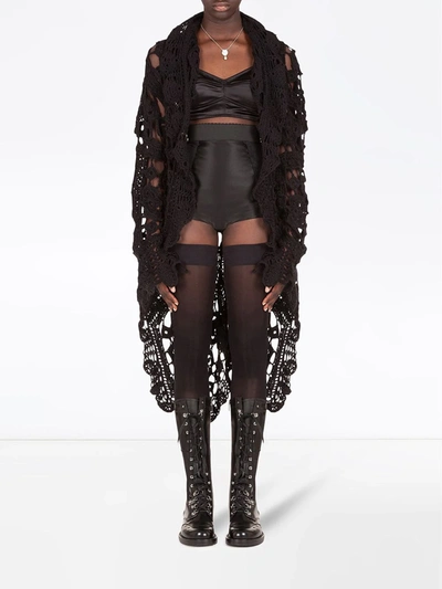 Shop Dolce & Gabbana Crochet Lace-style Wool Cardigan In Black