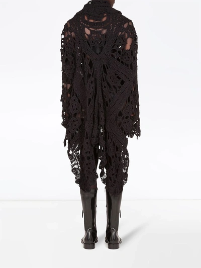 Shop Dolce & Gabbana Crochet Lace-style Wool Cardigan In Black