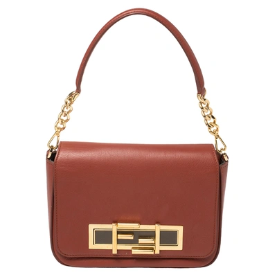 Pre-owned Fendi Brick Red Leather 3 Baguette