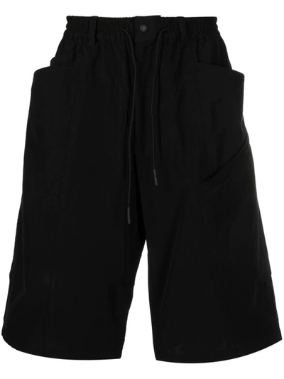 Shop Y-3 Drawstring Waist Bermuda Shorts In Black