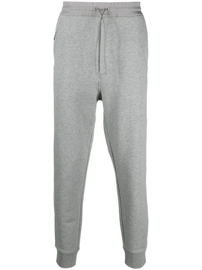 Shop Y-3 Drawstring-waist Cotton Track Trousers In Grey