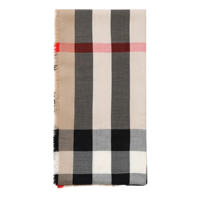 Shop Burberry The Classic Check Wool Scarf In Neutrals