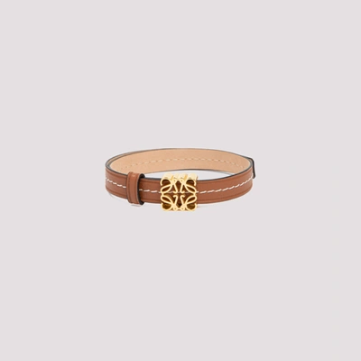 Shop Loewe Anagram Wrap Bracelet In Brown
