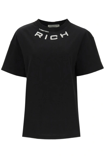 Shop Alessandra Rich Crystal Embellished T In Black