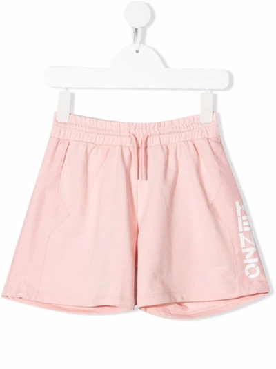 Shop Kenzo Logo Shorts In Pink & Purple