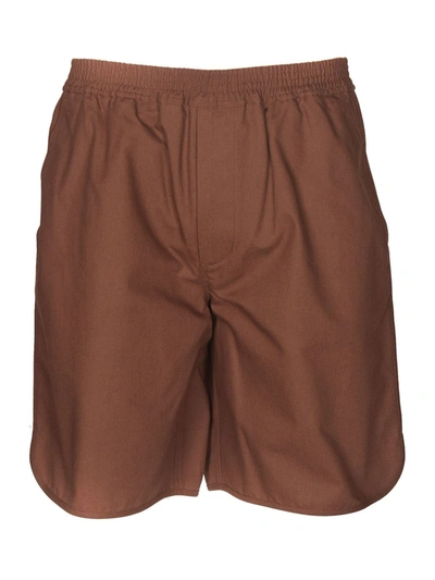 Shop Valentino Elasticated Waist Bermuda Shorts In Brown