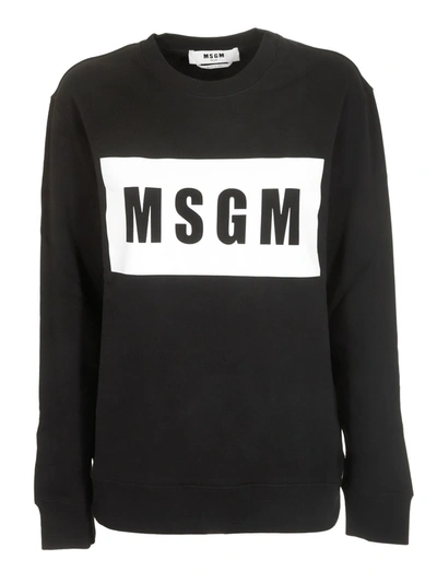 Shop Msgm Box Logo Sweatshirt In Black