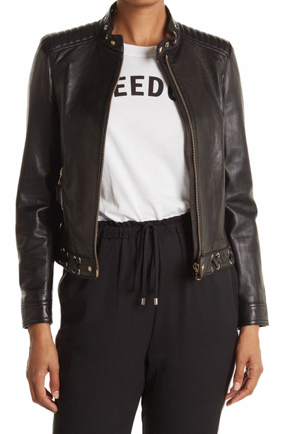 Shop Red Valentino Leather Jacket In Nero