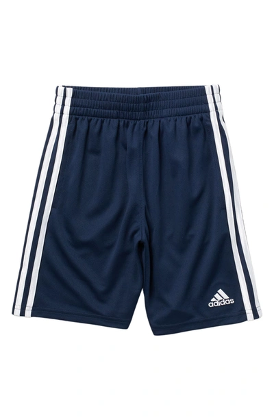 Shop Adidas Originals 3 Stripe Mesh Shorts In Navy