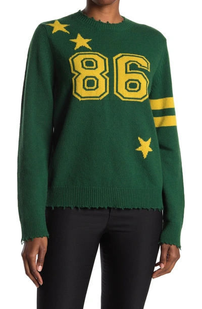 Shop Red Valentino Varsity Wool Pullover Sweater In Verde Militare