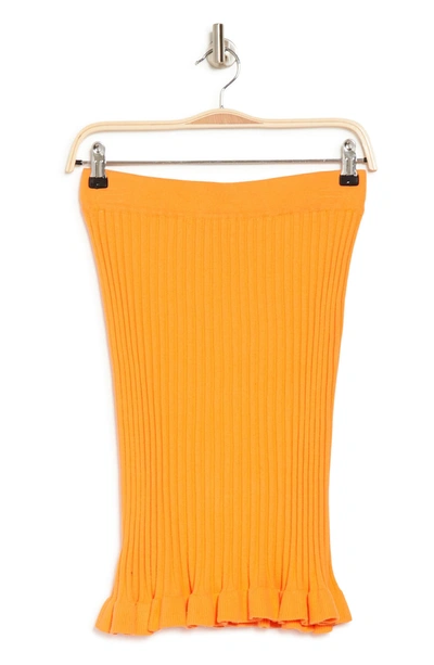 Shop Bcbgeneration Ribbed Sweater Skirt In Tangerine