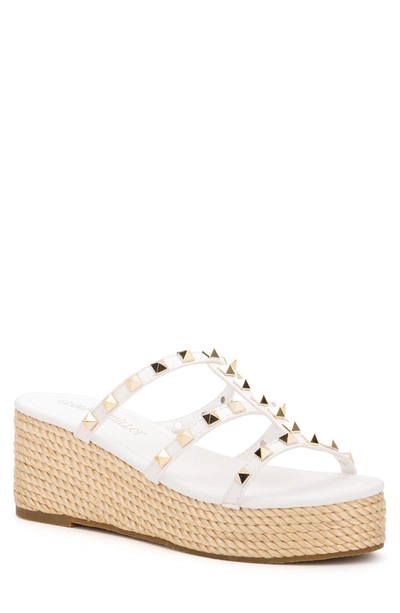 Shop Olivia Miller Silver Sands Studded Espadrille Sandal In White