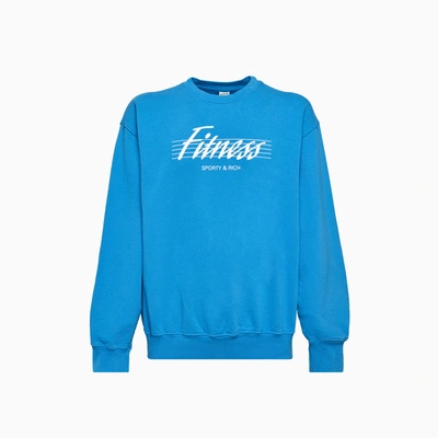 Shop Sporty And Rich 80s Fitness Sweatshirt In Sapphire
