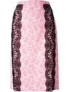 Christopher Kane Lace-trimmed Floral-print Skirt In Fuchsia