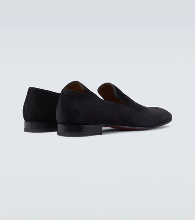Shop Christian Louboutin Navy Dandelion Suede Loafers In Black