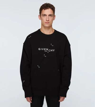 Shop Givenchy Oversized Logo Sweatshirt In Black