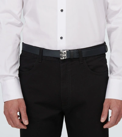 Shop Givenchy 4g Buckle Canvas Belt In Black